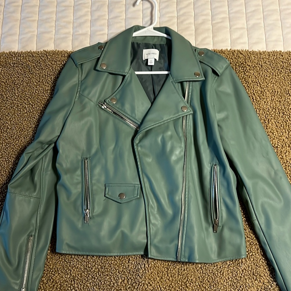 Nine West Green/Blue Leather Jacket
